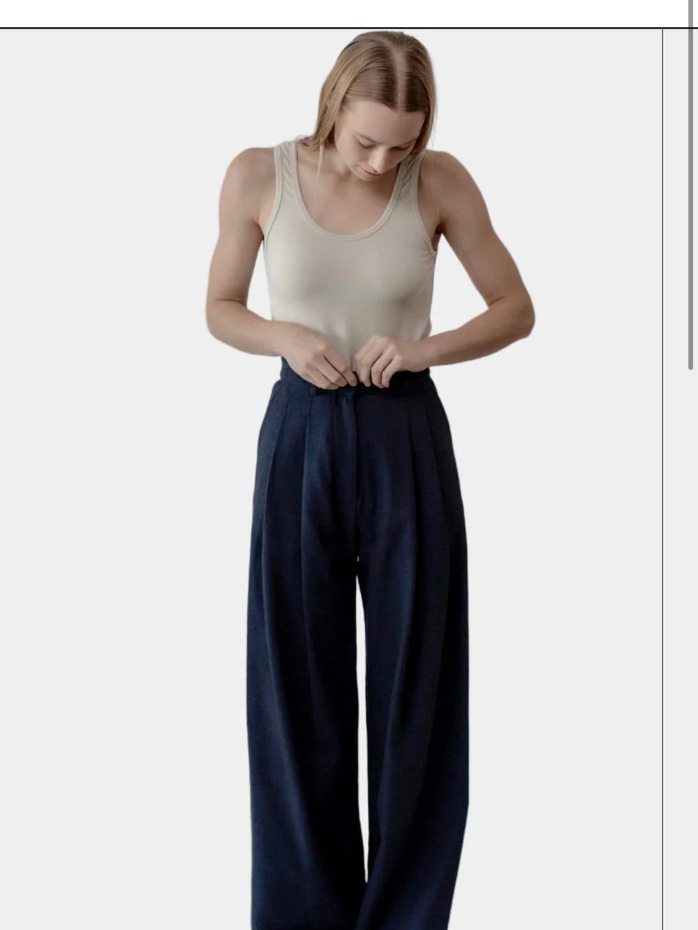 Wide Leg High-Waist Pants in Navy by East Coast General style: No53